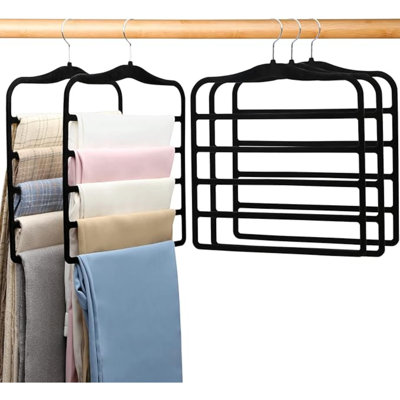 Closet Organizers And Storage,Magic Pants Hangers Space Saving,Velvet Hangers For Organization And Storage,Dorm Room Essentials For College Students,Home Organization Scarf Hangers-5 Pack