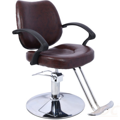 Hair Salon Chair Styling Heavy Duty Hydraulic Pump Barber Chair Beauty Shampoo Barbering Chair For Hair Stylist Women Man,With Barber Cape (Brown)