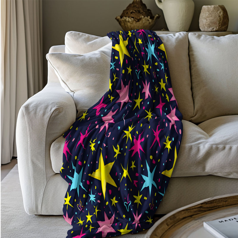 Starry Galaxy Dance - 1 pièce Sherpa Premium, Grand lit