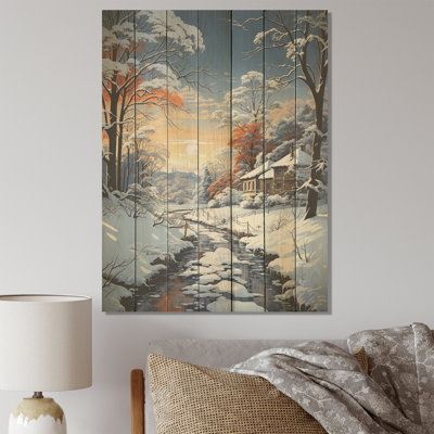 Sentier dans la forêt d'hiver II - Paysage d'hiver sur bois