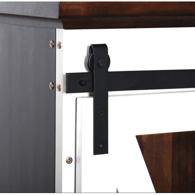 Ensemble de quincaillerie de porte de grange coulissante pour armoire moderne Modern Rail - Rail lisse et silencieux pour porte simple