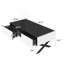Table basse rectangulaire à miroir pour le salon avec rangement et base en métal, 2 tiroirs, plateau noir ultrabrillant, 47,3 po