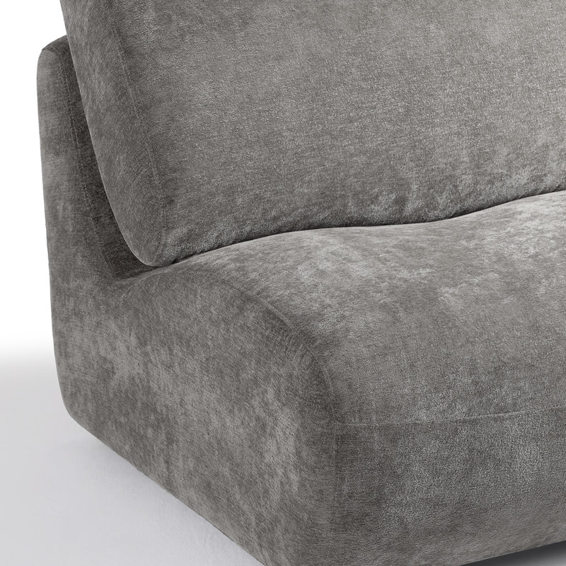 Nita Swivel 84.1 Cm Wide Swivel Lounge Chair, Taupe Chenille/Foam Padding