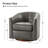 Amiir 30.5'' Wide Genuine Leather Swivel Barrel Chair With Solid Wood Base-122120753