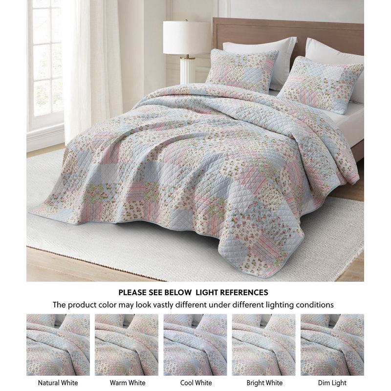 Chezmoi Collection Holly Cotton Patchwork Quilt Set & Reviews 