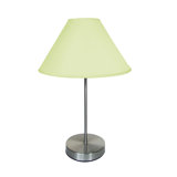 Brushed Chrome Table-lamp Complete With 12 Inch Cotton Coolie Shade – Navy