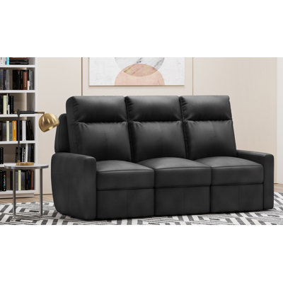 Canapé inclinable à accoudoirs carrés en cuir véritable 76 po Rame