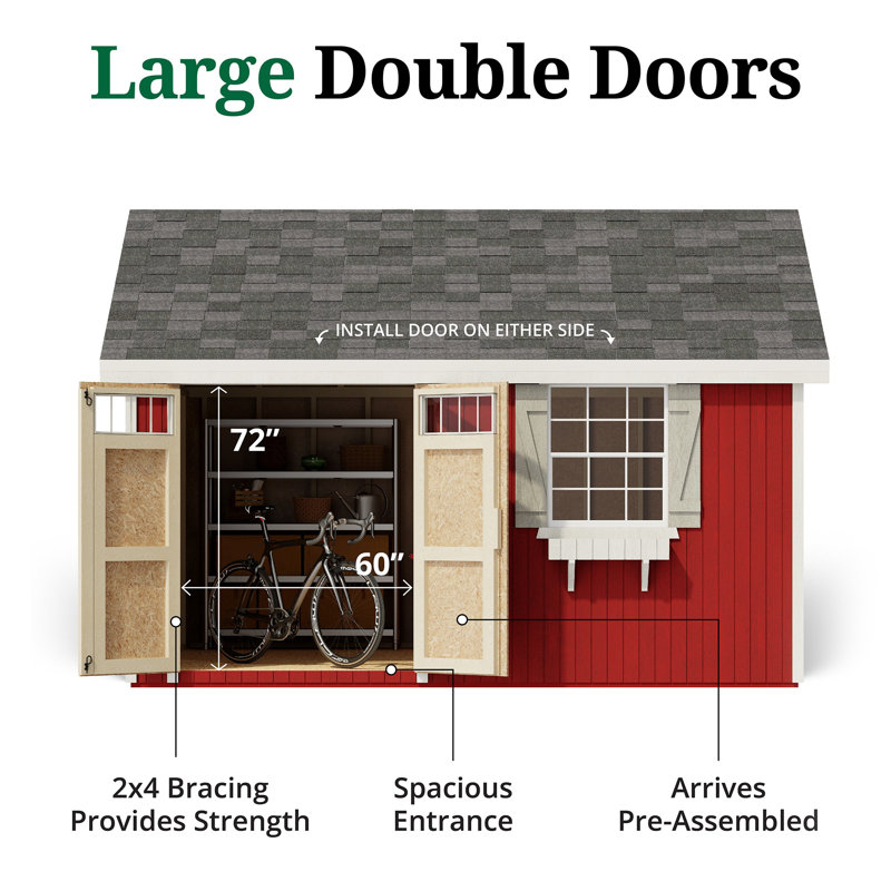 Colonial Pinehurst Outdoor Wood Storage Shed, Yes, 12' x 14'