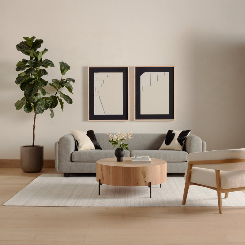 Aceton Single Coffee Table, Light Oak Resin