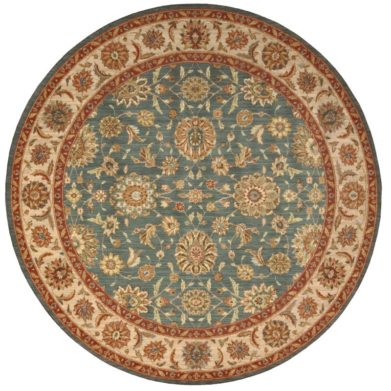 Crownover Wool Oriental Indoor Rug, Round 5'10"