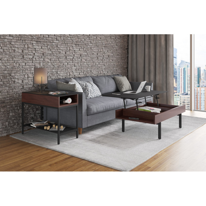 Reveal Glass Coffee Table, Chocolate Stained Walnut