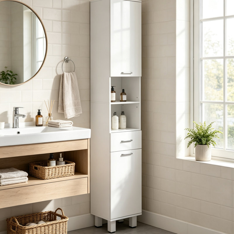 Particle Board Freestanding Bathroom Shelves