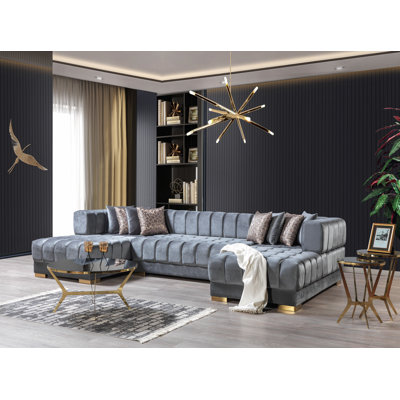 Canapé modulaire en velours Ariana