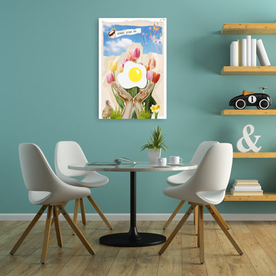 Sunny Side Up Spring Colorful Playful Whimsical Butterfly Ladybug Daffodil Nature Spring Wall Art Print