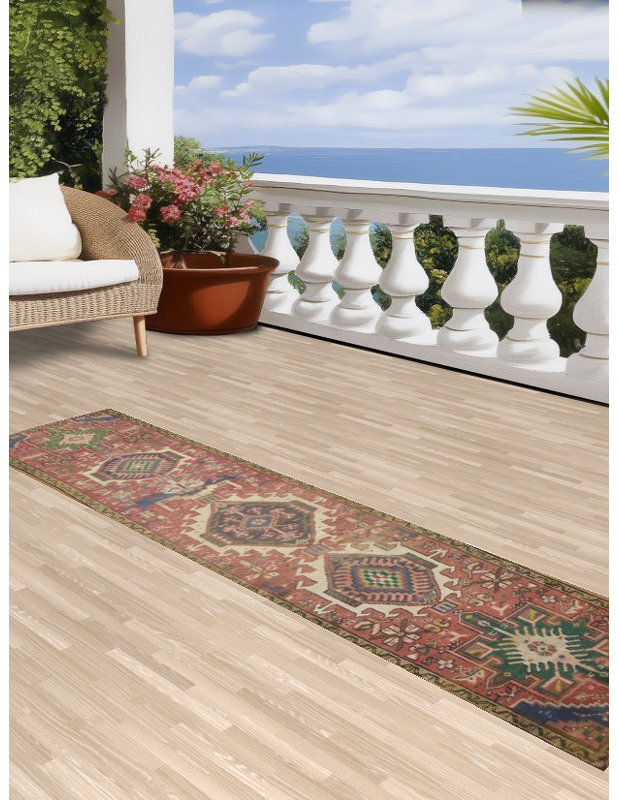 Vibrant Geometric Traditional Runner Rug 2x9
