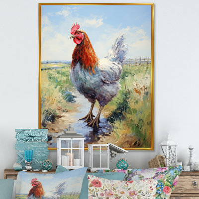 Farm Rooster Countryside Meadow II - Rooster Animal Wall Art