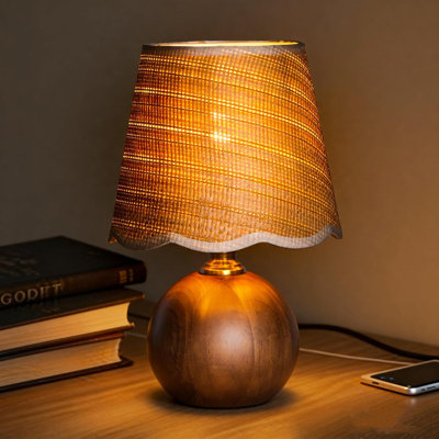 Wooden Bedside Table Lamp