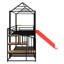 Un lit superposé simple en métal avec glissade et escalier de rangement-283989808