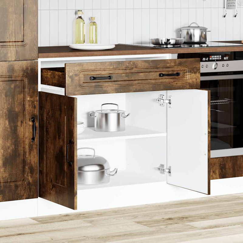 Kitchen Base Cabinet Kalmar Engineered Wood, Smoked Oak