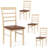 Wooden Dining Chair Set With Rubber Wood Frame Padded Seat For Kitchen-2128776706