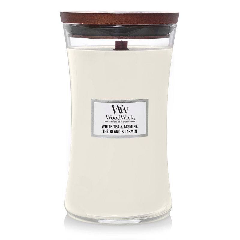 White Tea & Jasmine Large Hourglass Scented Candle By Woodwick