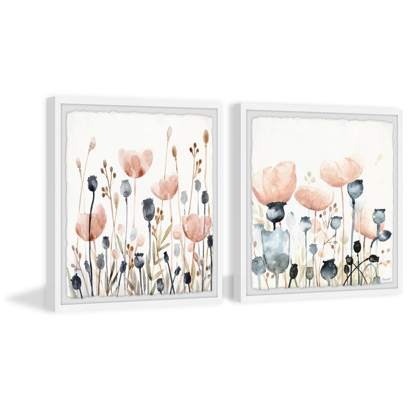 Diptyque d'arbustes en été, H 18 po x l 18 po