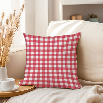 Abstract Red Plaid Pattern II Modern