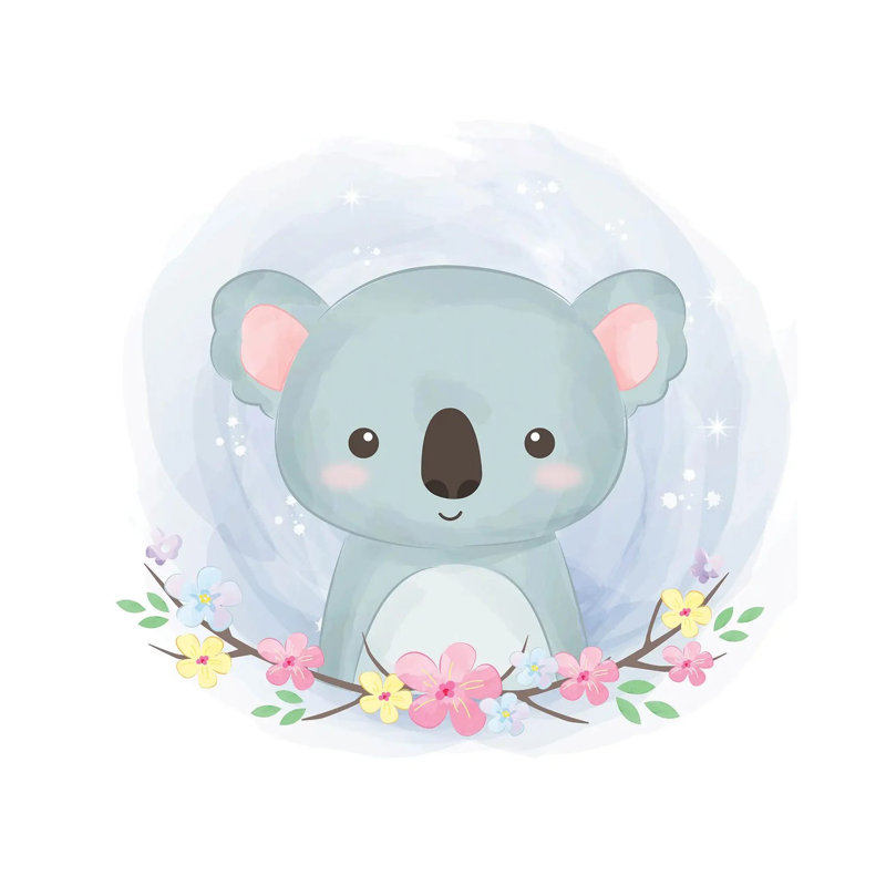 Koala pour chambre d'enfant par - Toile tendue, H 12 po x l 12 po x P 0,75 po