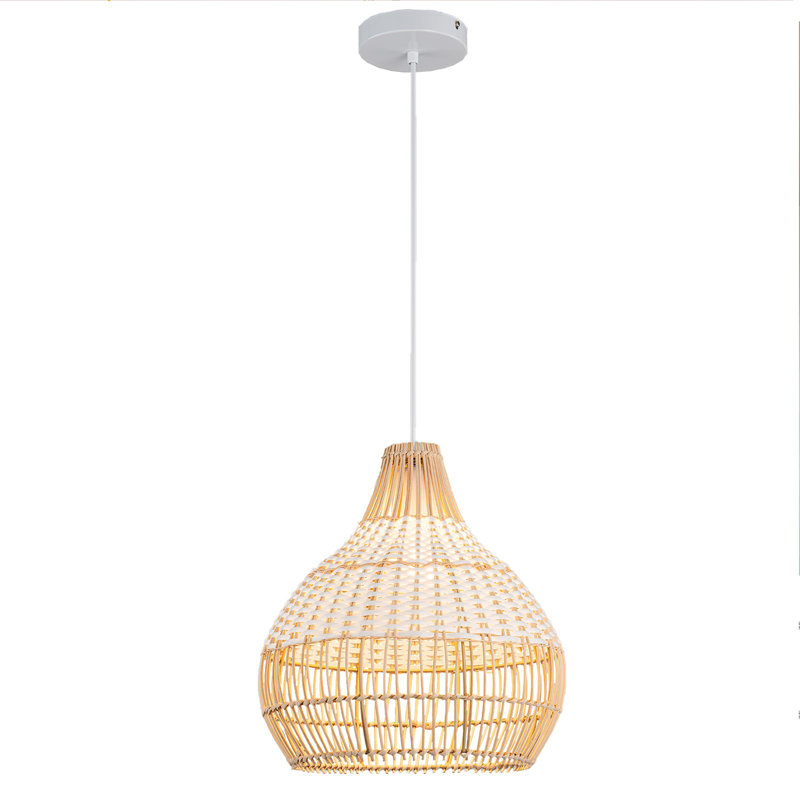 Lustre tissé en rotin 1 lumière