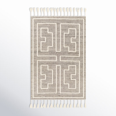 Rodriguez Hand-Woven Geometric Jute Rug