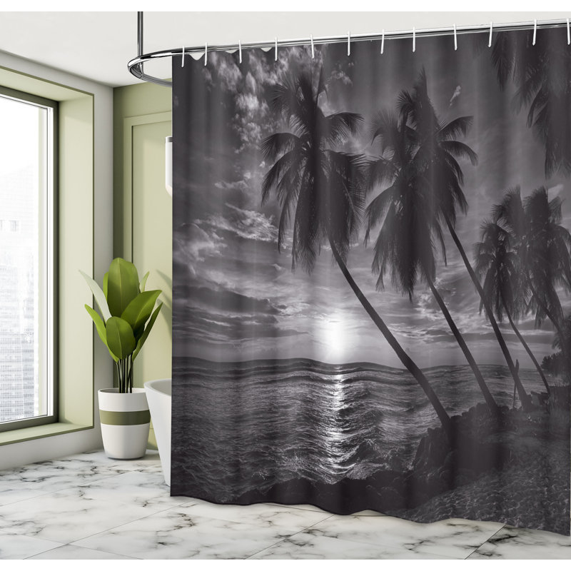 Floral Shower Curtain with Hooks Included, 69" H x 105" W