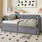Twin Size Upholstered Bouclé Storage Bed with Headboard, 2 Drawers, 2 USB Ports, Solid Wood Slats, Grey