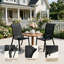 Chaises de patio empilables, tissu Textilène durable avec accoudoirs, cadre en métal robuste, chaises de salle à manger d'extérieur ergonomiques à séchage rapide pour la cour arrière et le bord de la piscine (noir, 6 pièces)-126637973-109080134