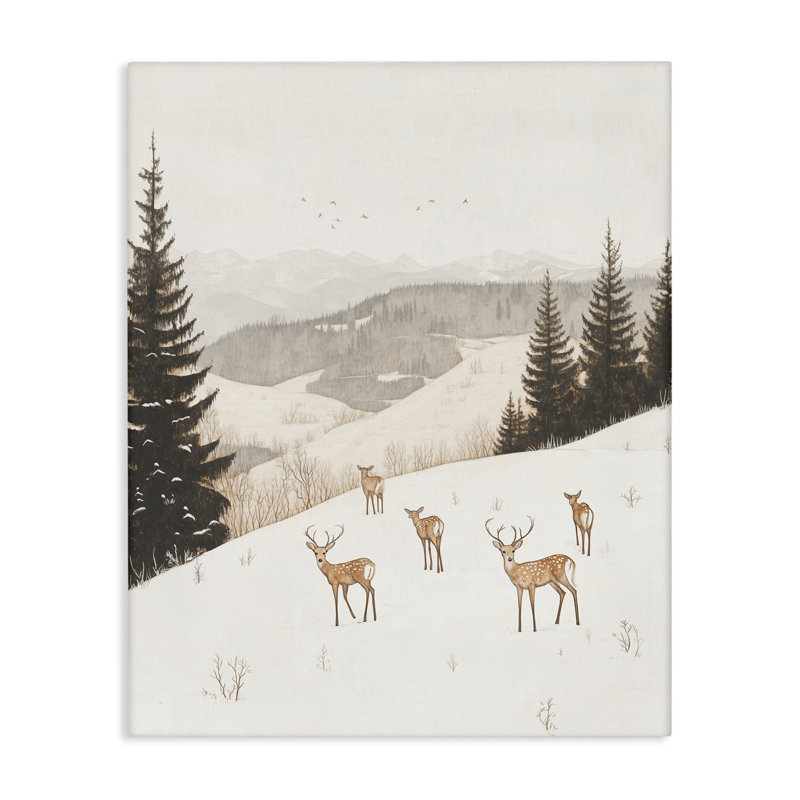 Toile d'hiver avec vue sur les montagnes, par Arlington Prints, H 20 po x l 16 po