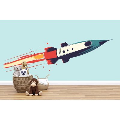 Rocket Wall Decal Space Nursery Wall Art Kids Room Rocket Ship Decor 461Mv