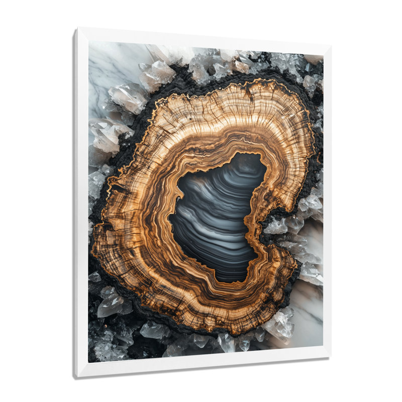 Geronima - paysages, art mural sur toile, 44" H x 34" W, Picture Framed, White