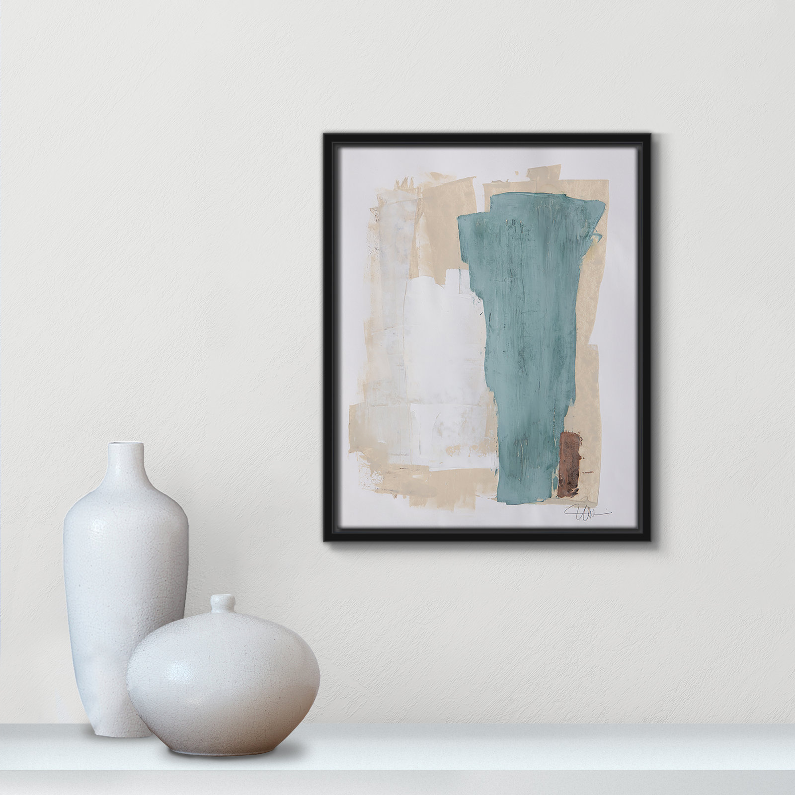 Hubbard "Together We Work-II" Print, 15.5" H x 12.5" W x 2" D, Black Framed