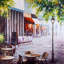 Impression de restaurant d'extérieur sur toile