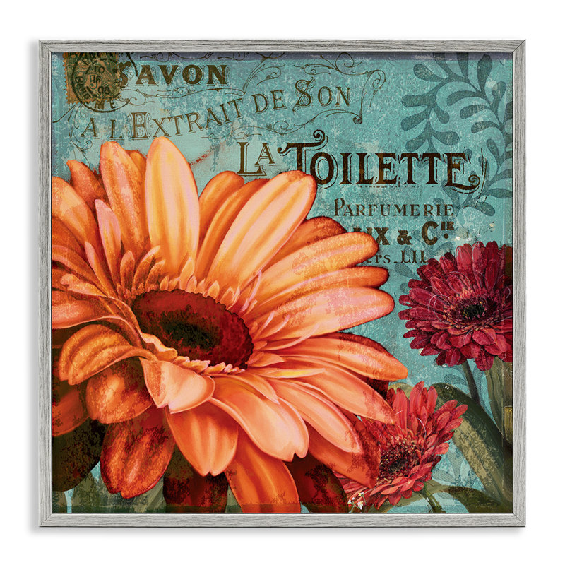 Graphic Art on Canvas, 12" H x 12" W, Farmhouse Gray Framed Giclee