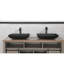 Lavabo de salle de bain en verre noir mat 22 po. Robinet et bonde escamotable. Style classique. Corrosion contre la rouille. Ensemble complet d'évier avec cuve rectangulaire. Conception élégante. Corrosion. Tout compris
