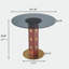 33.5" Tempered Glass Table with Wooden Leg & Gold Base, Modern Round Dining Table