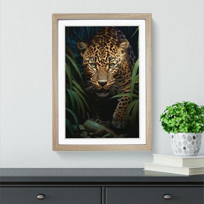Leopard Tachisme No.2 - Single Picture Frame Print on Wood