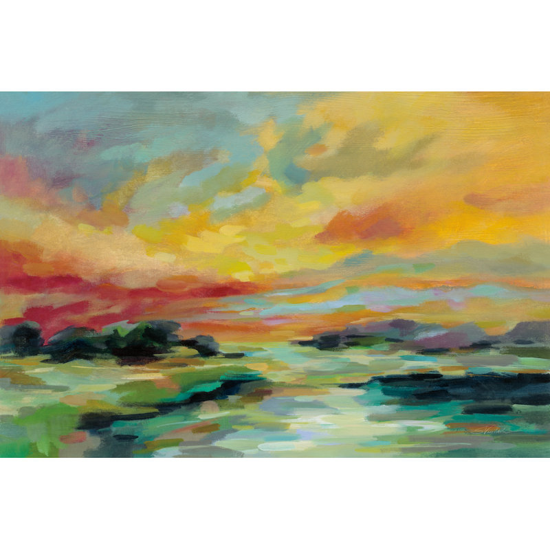 July Sunset Crop by Silvia Vassileva - Wrapped Canvas Painting, 51cm H x 51cm W