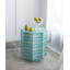17x17x20" Stool with Capiz Design, Blue Multi
