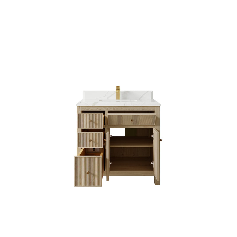 Ensemble de meuble-lavabo simple 36 po Trentin, Calacatta Laza