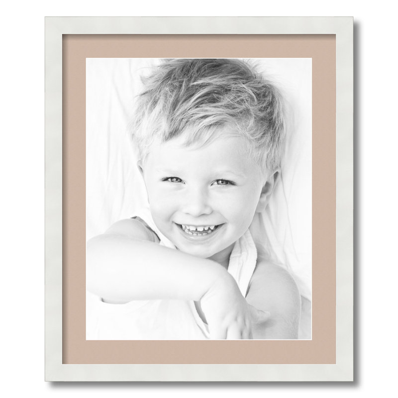 Matte Picture Frame with Mat, Gray Beige