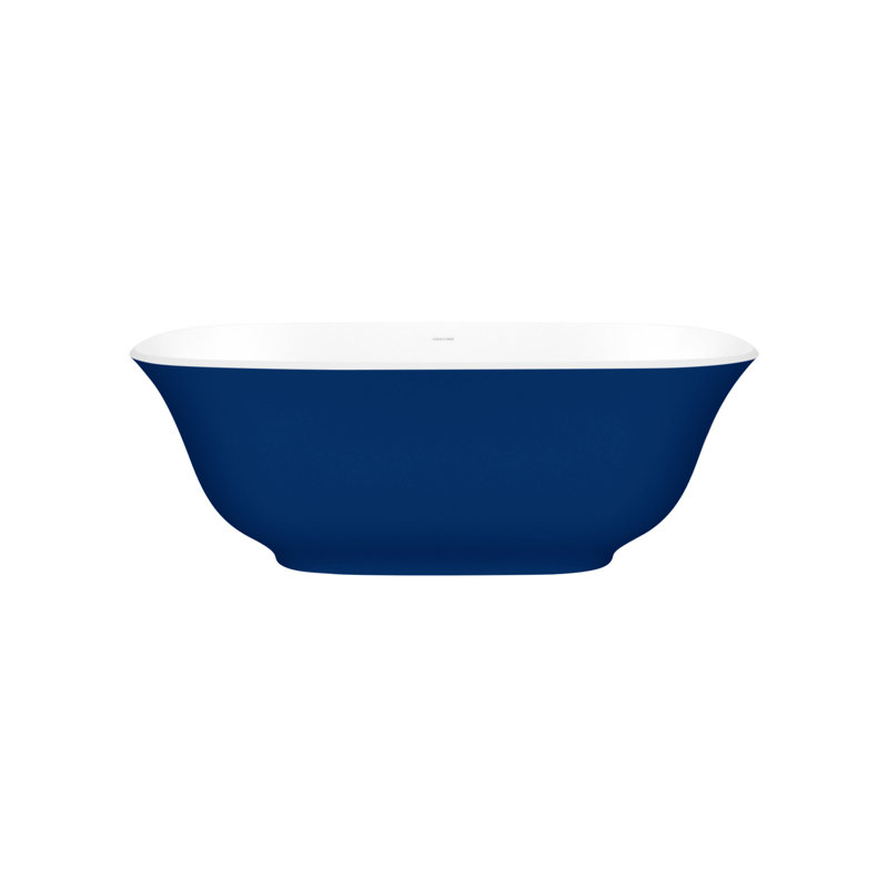 Amiata 59.75" x 28.625" Freestanding Soaking Bathtub with Void, Matted White, Yellow Gray - Matte