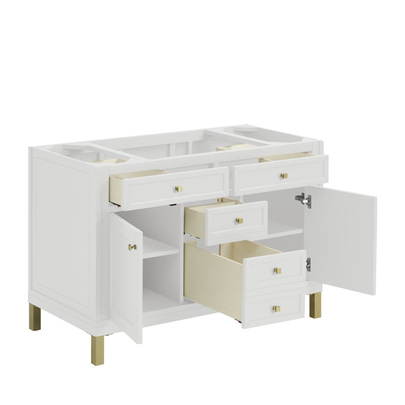 Chicago 48'' W Single Vanity, Glossy White, Ethereal Noctis