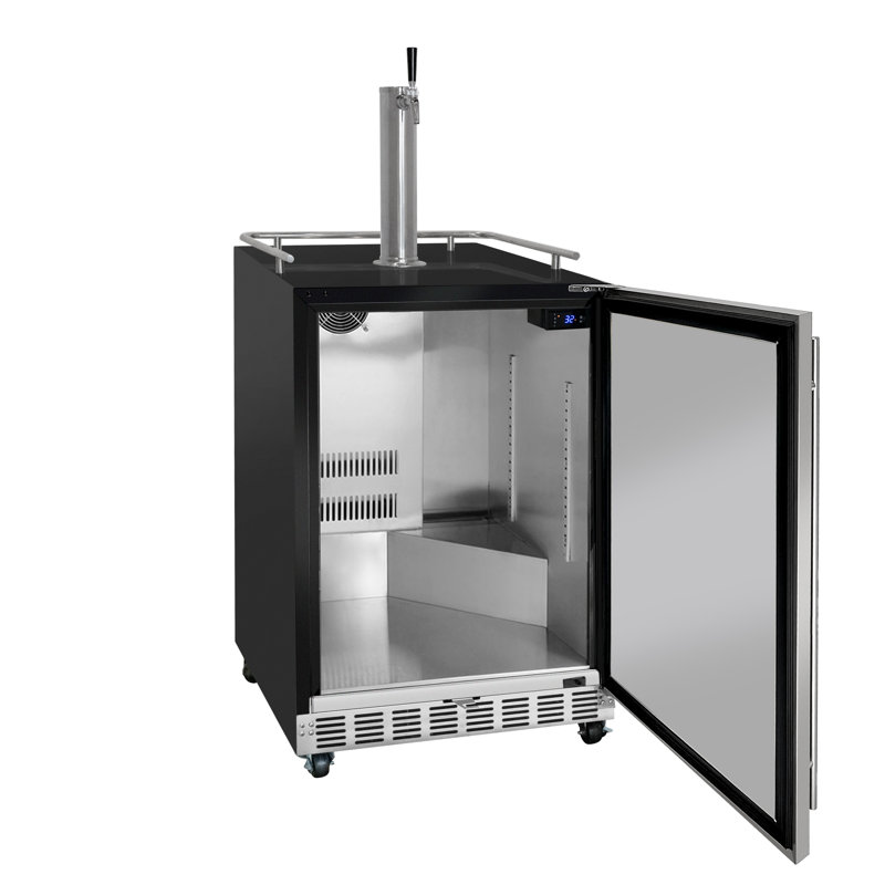 Kegco 24" Wide Single Tap Stainless Steel Commercial Built-In Kegerator with Kit, Right