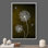 Pissenlit blanc sur fond brun, illustrations de plantes, minimalisme, décor de salon rustique